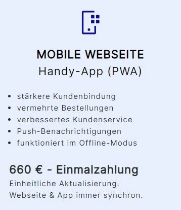 Mobile Webseite