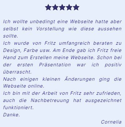 5-Sterne-Bewertung Cornelia