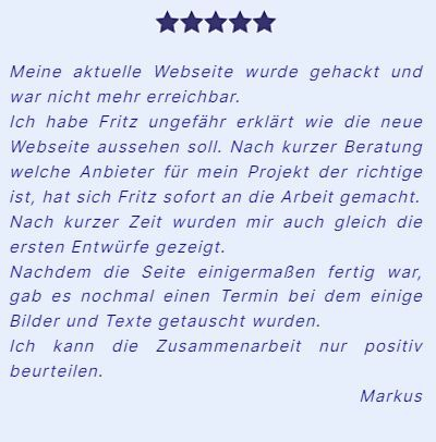 5-Sterne-Bewertung Markus